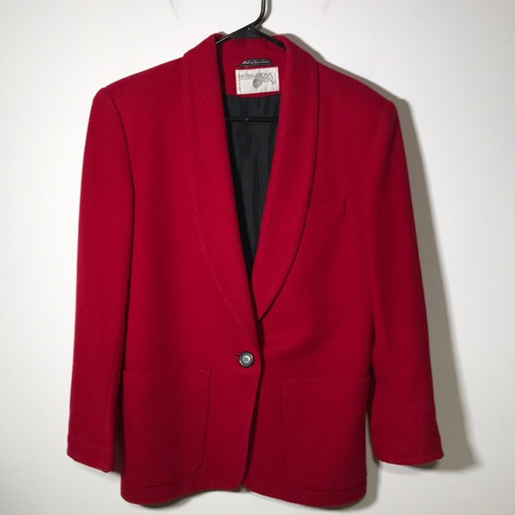 International Scene Jackets & Blazers - Vintage International Scene Wool Cashmere Red Blazer Sz 7/8